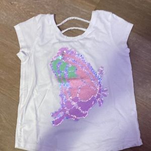 White butterfly shirt, used, great condition, already washed